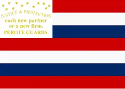 The first battle flag of the Perote Guards (Company D, 1st Regiment Alabama Infantry). Flag officially used: September 1860 – Summer 1861