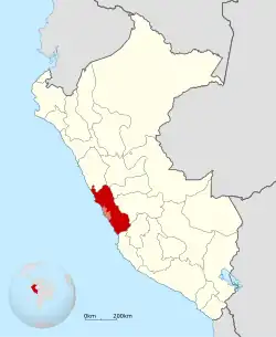 Location of Lima within Peru