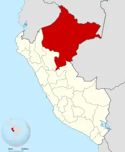 Location of Loreto within Peru
