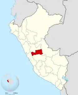 Location of Pasco within Peru
