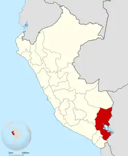 Location of Puno within Peru