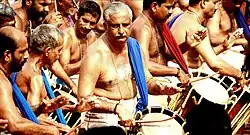 Peruvanam Kuttan Marar performing Melam at Sree Poornathrayesa Temple, Thrippunithura