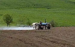 Image 17Pesticide application for chemical control of nematodes in a sunflower planted field. Karaisalı, Adana - Turkey. (from Agricultural safety and health)
