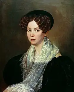 Portrait of a Young Woman in a Black Dress (1830s)