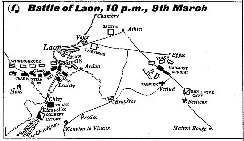 Battle of Laon, 10 p.m., 9th March