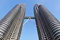 The Petronas Towers from their bases