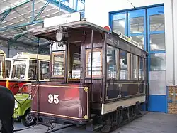 Some vehicles, such as this horse tram, are preserved in the tram museum