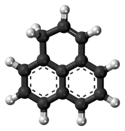 Ball-and-stick model of the phenalene molecule