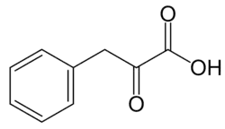 2D representation of the chemical structure of phenylpyruvic acid .