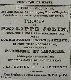 Parricide, capital punishment in Jersey