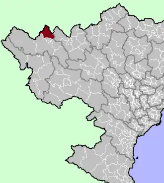 District location in northern Vietnam