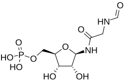 2D representation of the chemical structure of Phosphoribosyl-N-formylglycineamide.