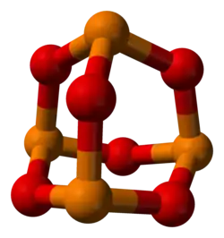 Ball-and-stick model of the P4O6 molecule