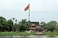 Nghênh Lương pavilion, in front of Phu Văn Pavilion and flag tower during renovatiing in 2008.