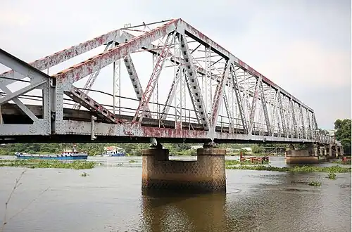 The historic Phú Long iron bridge used for trains on Saigon–Lộc Ninh railway, now no longer use and was demolished.