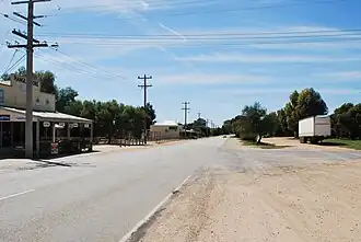 Murray St (Mallee Highway), the main street of Piangil, 2012
