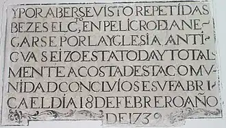 Foundation stone of the current church
