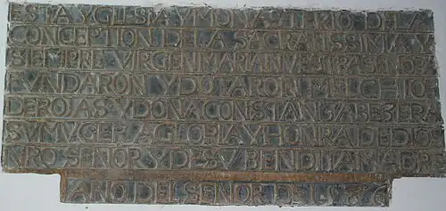 Foundation stone of the original church