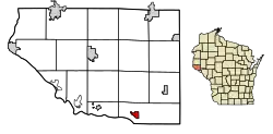 Location of Maiden Rock in Pierce County, Wisconsin.