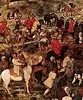 Christ falls in carrying the cross
