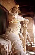 Polychrome statue of a Heavenly King (Tianwang) at Shuanglin Temple