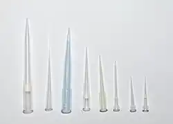 A variety of pipette tips.