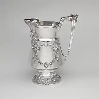 Pitcher; circa 1872; silver; overall: 28.6 x 15.6 x 21.9&nbsp;cm; Metropolitan Museum of Art