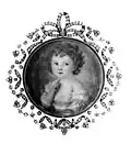 Marie-Anne Fragonard never signed her work, and scholars now suspect that many miniatures, such as this one, once ascribed to her more famous husband are actually her work. The relative clumsiness of this miniature compared to the painterly verve and charm associated with Jean-Honoré Fragonard's graceful art makes the attribution to J.-H. Fragonard unlikely.[2]