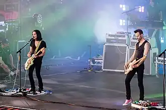 Placebo live in 2022. From left to right: Brian Molko and Stefan Olsdal