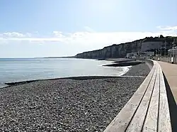 The beach at high tide
