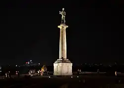 Statue of Victor at night