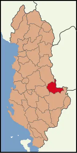 Location of Pogradec District