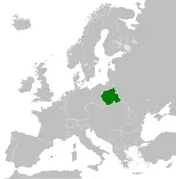 Location of Kingdom of Poland (1917–1918)