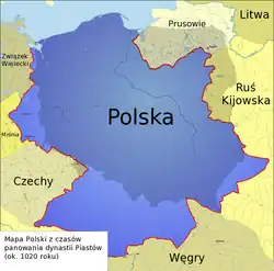 Map of Poland from the early 11th century shows Polish and Lithuanian lands separated by Old Prussian and Kyivan Rus’ territories