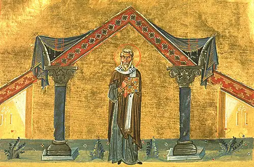Saint Agatho, Pope of Rome (Menologion of Basil II)