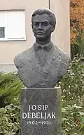 Bust of Josip Debeljak in Zagreb