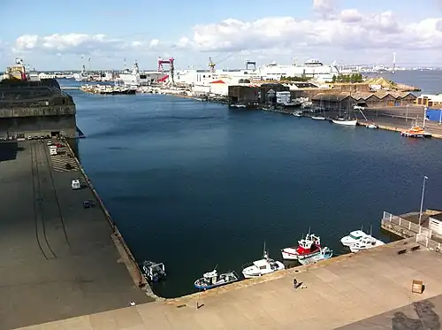 Floating basins of the Port of Saint-Nazaire.