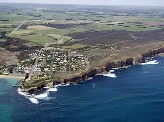 Aerial photograph of Port Campbell