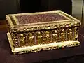Portable Altar of Countess Gertrude, shortly after 1038, from the Guelph Treasure, German, Lower Saxony, gold, enamel, porphyry, gems, pearls, niello (Cleveland Museum of Art)