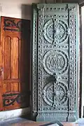 Bronze door to the entrance