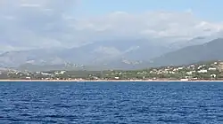 The seaside resort of Porticcio, in the commune of Grosseto-Prugna, with a view of the sea