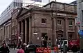 The Portico Library, on the corner of Charlotte Street