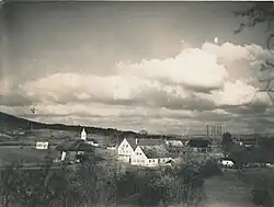 Postcard of Čadraže in the 1930s