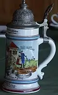 A late-19th-century German beer stein