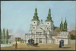 The pre-1945 façade (illustration from 1798)
