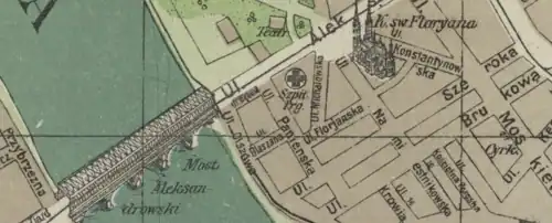 City plan from 1915, end of Russian rule, several years after the construction of the narrow-gauge railway