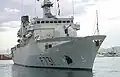 The 100&nbsp;mm gun of the French frigate Prairial sealed by a tampion