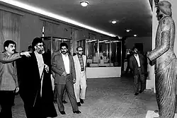 Then President Ali Khamenei reopening the National Museum of Iran in 1996, and visiting the statue.