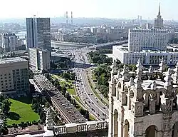A view of the southern portion of Presnensky District, with the White House of Russia to the right
