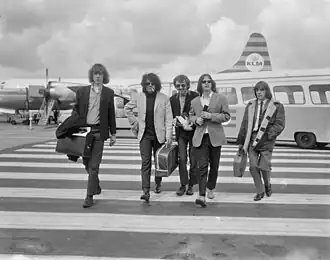 The Pretty Things in the Netherlands, c. 1965. Left to Right: Brian Pendleton, John Stax, Dick Taylor, Phil May, Viv Prince